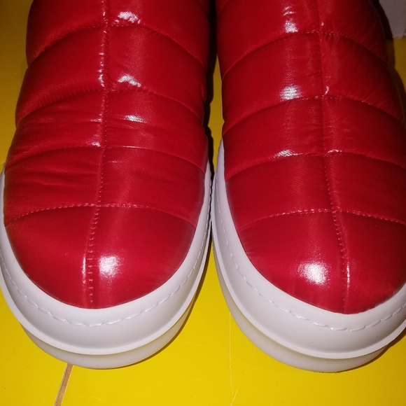 NWT. Rick Owens puffer quilted red down sneakers 41 - Picture 8 of 9